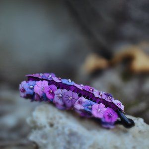 Handmade Purple Flower Hair Clip Jaw Clip